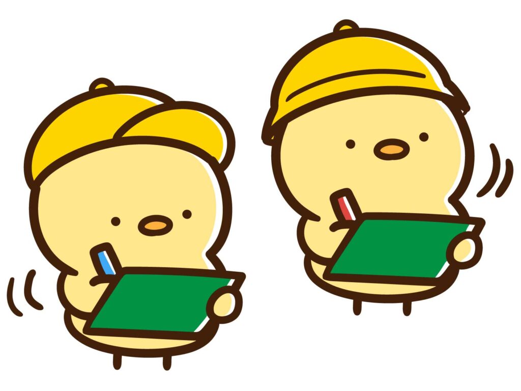 ひよこ2匹が施設を見学している様子